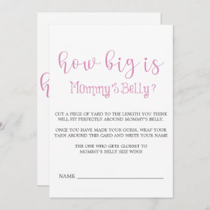 Carte Pink Minimalist Script How Big Is Mommy’s Belly