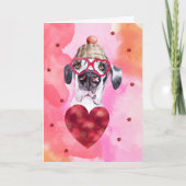 Carte Pink Orange Great Dane Valentine's Day Cadeau chie (Devant)