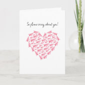 Carte Pink Paper Airplane Heart Romantic Valentine's  (Devant)