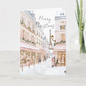 Carte Pink Paris Tour Eiffel Noël d'hiver (Devant)