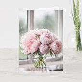 Carte Pink Peony Bouquet pour la pensée de vous (Devant)