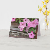 Carte Pink petunia on wood for birthday (Fleur jaune)