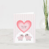 Carte Pink piggy couple (Devant)