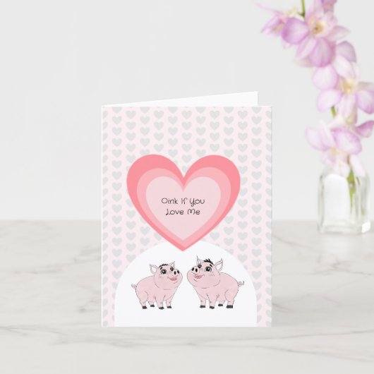 Carte Pink piggy couple (Orchidée)