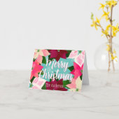 Carte Pink Poinsettias (Fleur jaune)