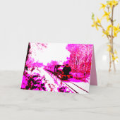 Carte Pink Polar Express (Fleur jaune)