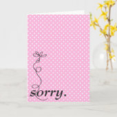 Carte Pink Polka Dot Désolé (Fleur jaune)