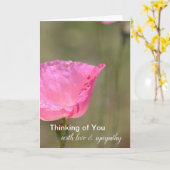 Carte Pink Poppy Flower pense de vous (Fleur jaune)