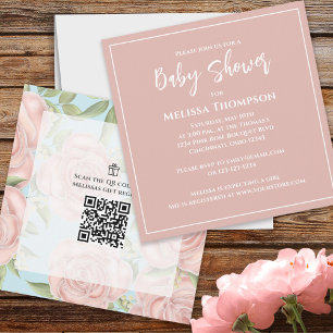 Carte Pink Pretty Botanical Baby Girl Rose Bouquet Cute