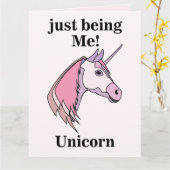 Carte Pink Purple Unicorn Head (Fleur jaune)