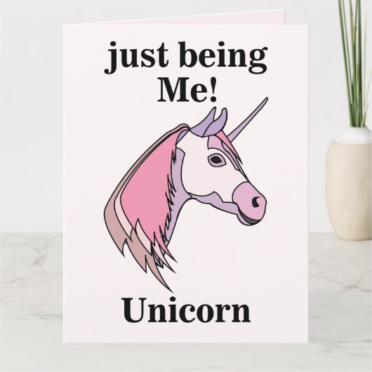 Carte Pink Purple Unicorn Head (Devant)