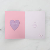 Carte Pink & purple with hearts and photo (Intérieur)