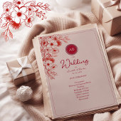Carte Pink Red Floral Wedding Program