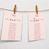 Carte Pink & Red Script Simple Modern Seating Chart Card