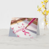 Carte Pink Ribbon Breast Cancer Awareness Text (Fleur jaune)
