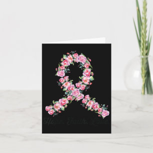 Carte Pink Ribbon Hope Foi Amour Chemise Cancer du sein