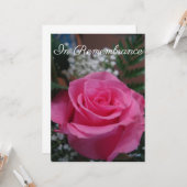 Carte Pink rose sympathie (Devant/Arrière en situation)