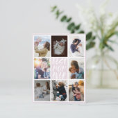 Carte Pink rose vif moderne 8 Collage photo Meilleure ma (Debout devant)