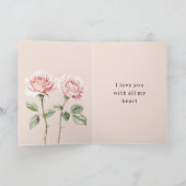 Carte Pink Roses Floral Love (Intérieur)