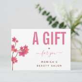 Carte Pink Sakura Tree Brunch Beauté Salon Spa Maquillag (Debout devant)