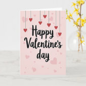 Carte Pink Script Happy Valentines Day Card (Fleur jaune)