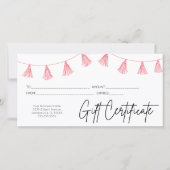 Carte Pink Script Logo Certificat cadeau d'entreprise (Devant)