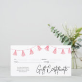 Carte Pink Script Logo Certificat cadeau d'entreprise (Debout devant)