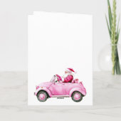 Carte Pink Snowflakes Père Noël Car (Dos)