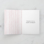 Carte Pink Stripes Swan Birthday (Intérieur)