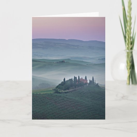 Carte Pink sunrise over Tuscany landscape greeting card (Devant)