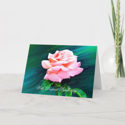 Carte Pink Tea Rose Custom Sympathy (Devant)