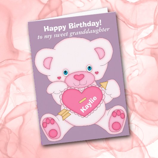 Carte Pink Teddy Bear Grand-fille Anniversaire