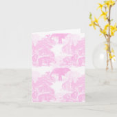 Carte Pink Toile Jungle Animaux Safari Chinoiserie (Fleur jaune)