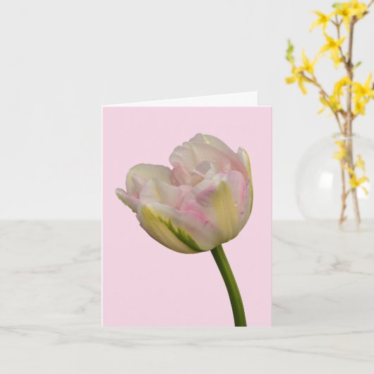 Carte Pink Tulip Blank ou Custom Grey Merci Note (Fleur jaune)