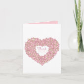 Carte Pink tulip coeur art merci photo mariage (Devant)