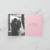 Carte Pink tulip coeur art merci photo mariage (Intérieur)