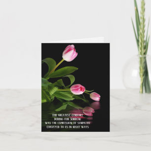 Carte Pink Tulip Eau Réflexion Sympathie Merci