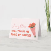 Carte Pink Tulip Serez-vous ma servante d'honneur Propos (Devant)