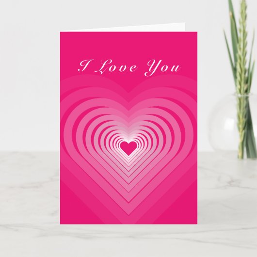 Carte Pink Valentine's Day avec Coeurs - I Love Yo (Devant)