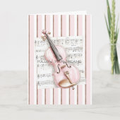 Carte Pink Violin Music Sheet (Devant)