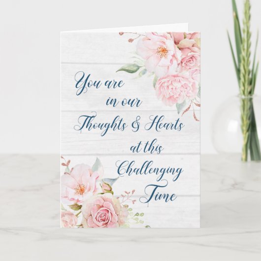 Carte Pink Watercolor Flowers Get Well Bientôt (Devant)