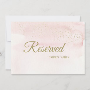 Carte Pink Watercolor Gold Type Mariage Réservé Signal