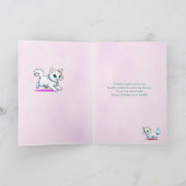 Carte Pink White Kitten with Balloons Birthday (Intérieur)
