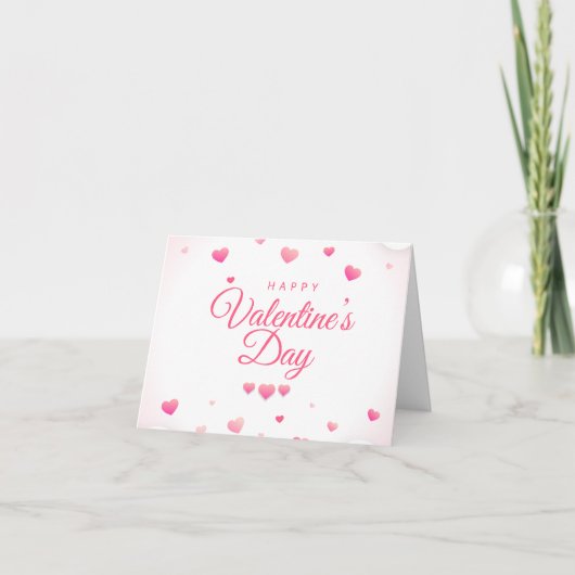 Carte Pink  "XOXO"Hearts Happy Valentine's Day (Devant)