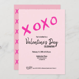 Carte Pink Xoxo Valentine's day éditable