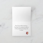 Carte Pink, yellow rose flower Joyeux anniversaire (Intérieur)