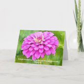 Carte Pink Zinnia Flower Faith Bible Verse Pensées (Devant)