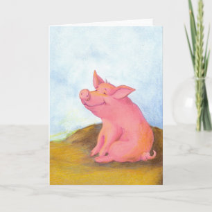 Carte Pinkles porcin/carte de voeux vierge