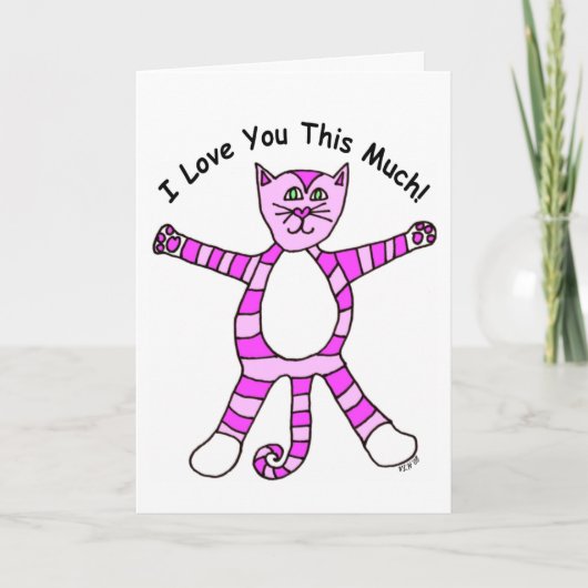 Carte Pinky Cat Valentine's Day (Devant)