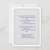 Carte Pins d'hiver de lavande avec cloches (Dos)